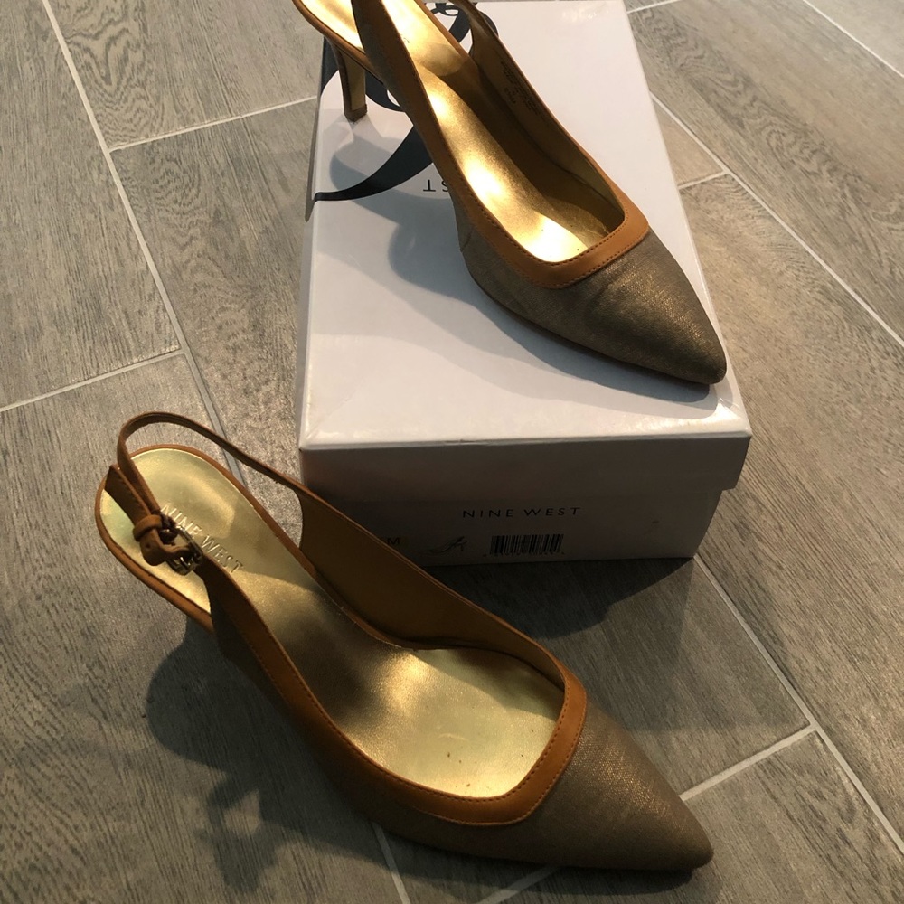 Nine West Enthusiato in gold/natural size 8.5 - Picture 3 of 7